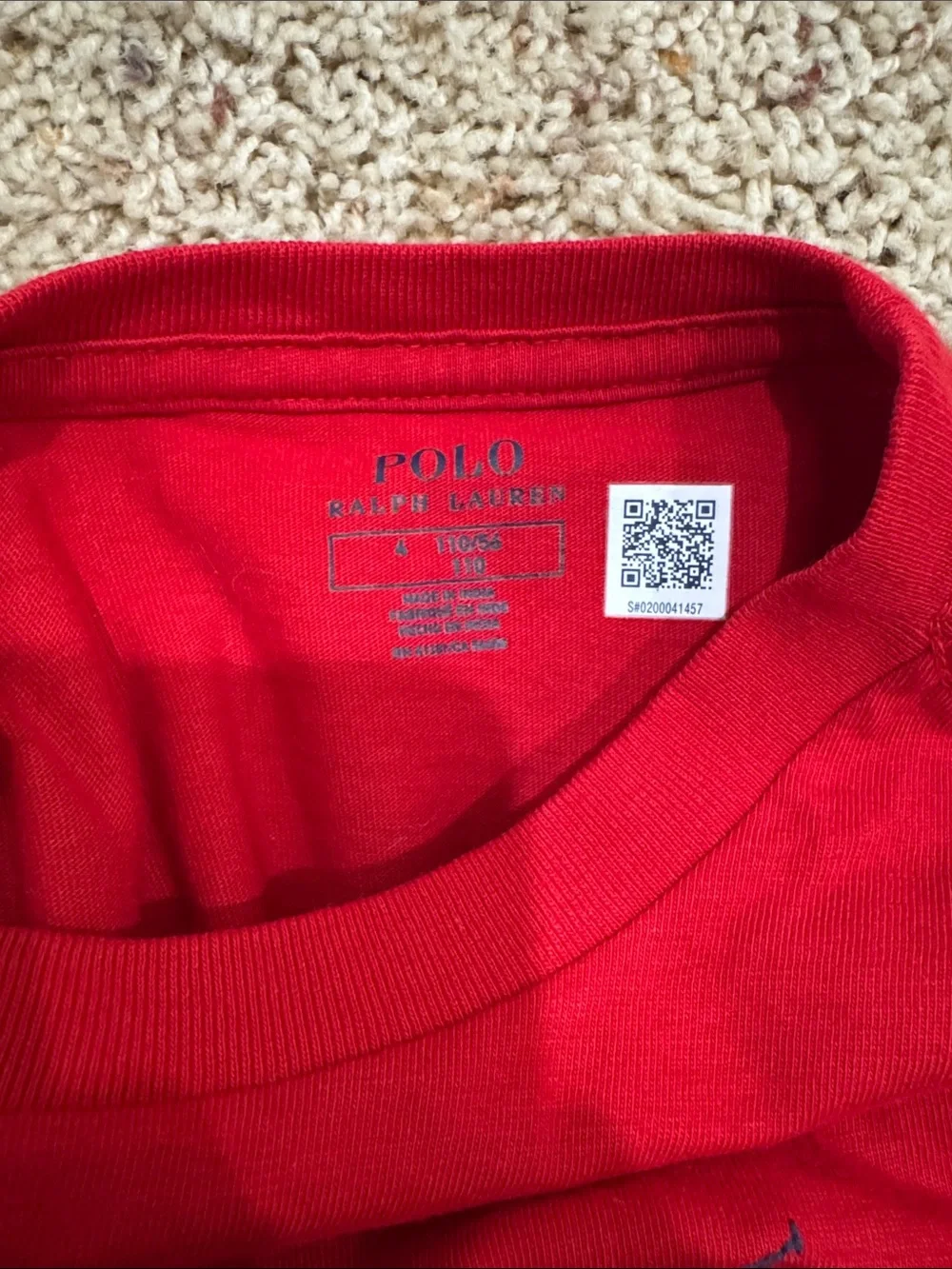 Ralph Lauren Kids Red Short Sleeve Tee with Navy Pony